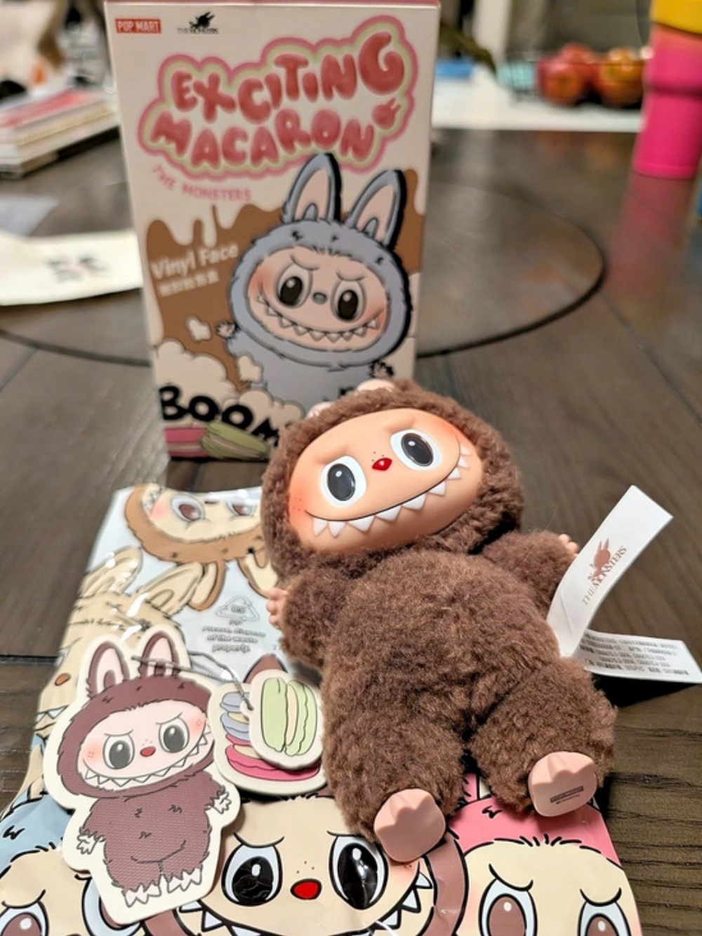 POP MART Exciting Macaron Plush Figure Brown & Pink